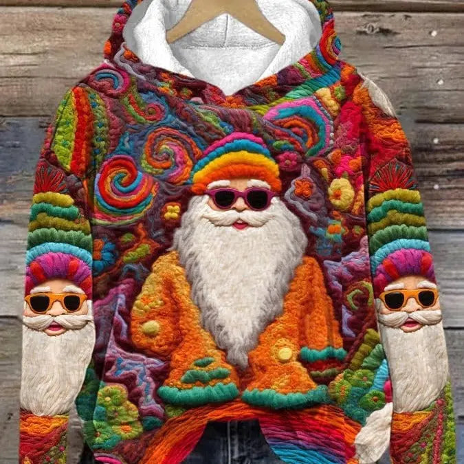 3D Digital Printing Christmas Couple Hooded Sweater Female hercurva
