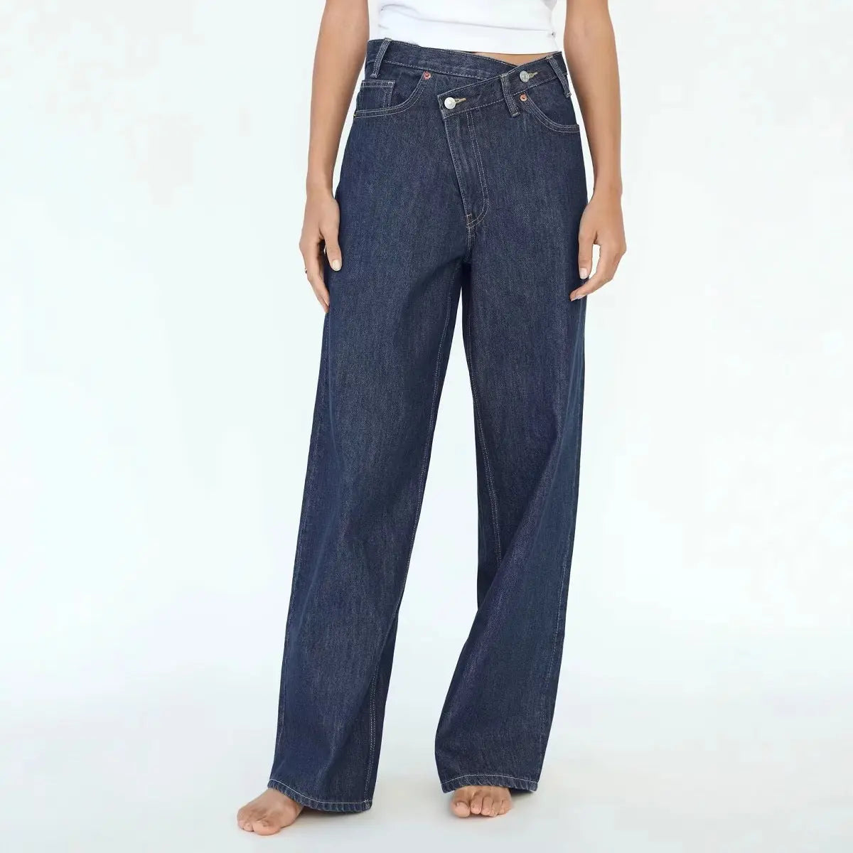 High Waist Wide Leg Jeans Daily Comfortable, Casual And Versatile hercurva