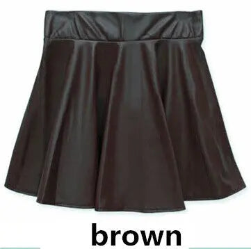 High waist Faux Leather Skirt sun skirt pleated skirt hercurva