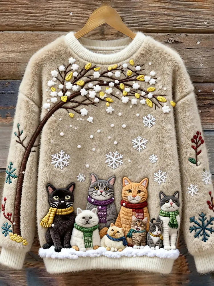 Women's Christmas Crew-neck Patterned Top hercurva