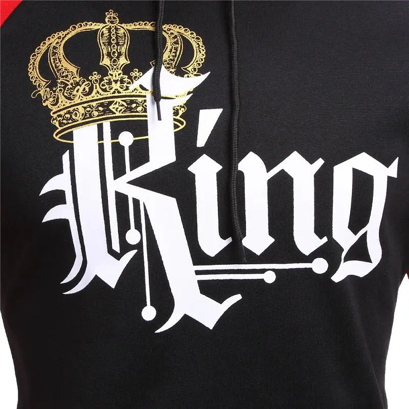 Printed Hooded Couple Sweatshirt hercurva