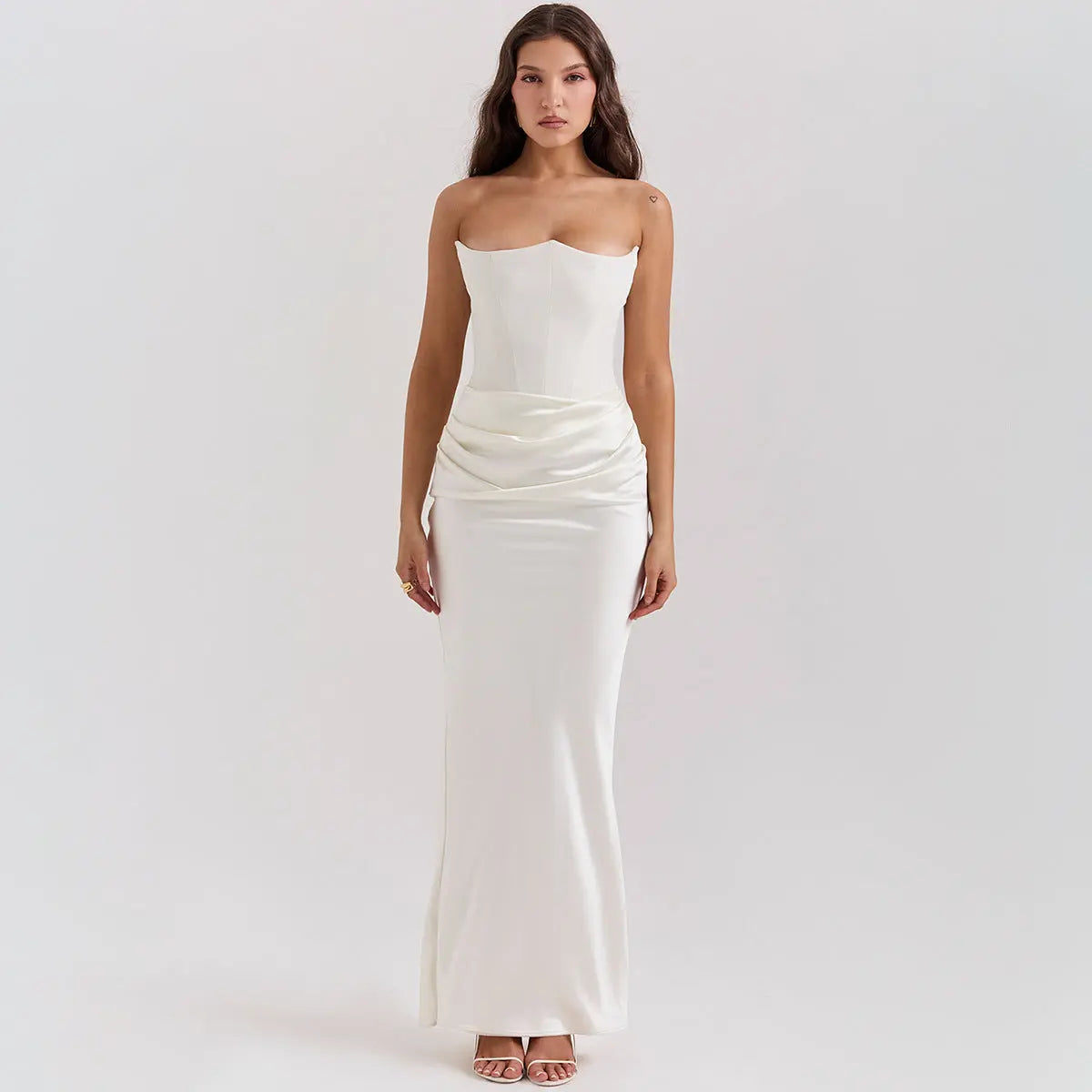 Slim Tube Top Long Dress Sexy Fashion Bandeau Backless Party Evening Dresses For Women Clothing hercurva