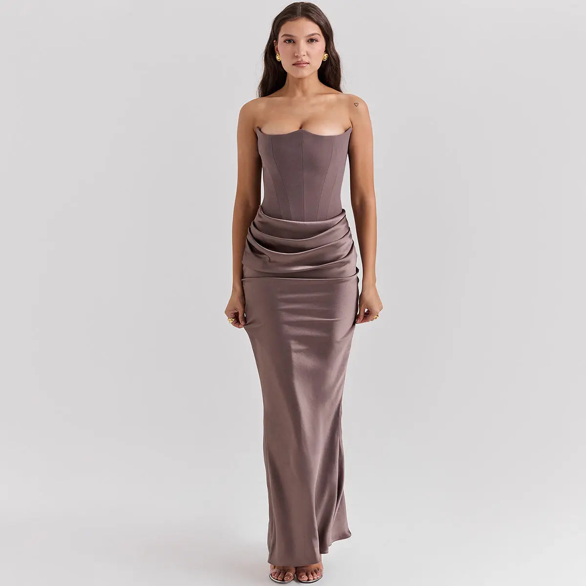Slim Tube Top Long Dress Sexy Fashion Bandeau Backless Party Evening Dresses For Women Clothing hercurva