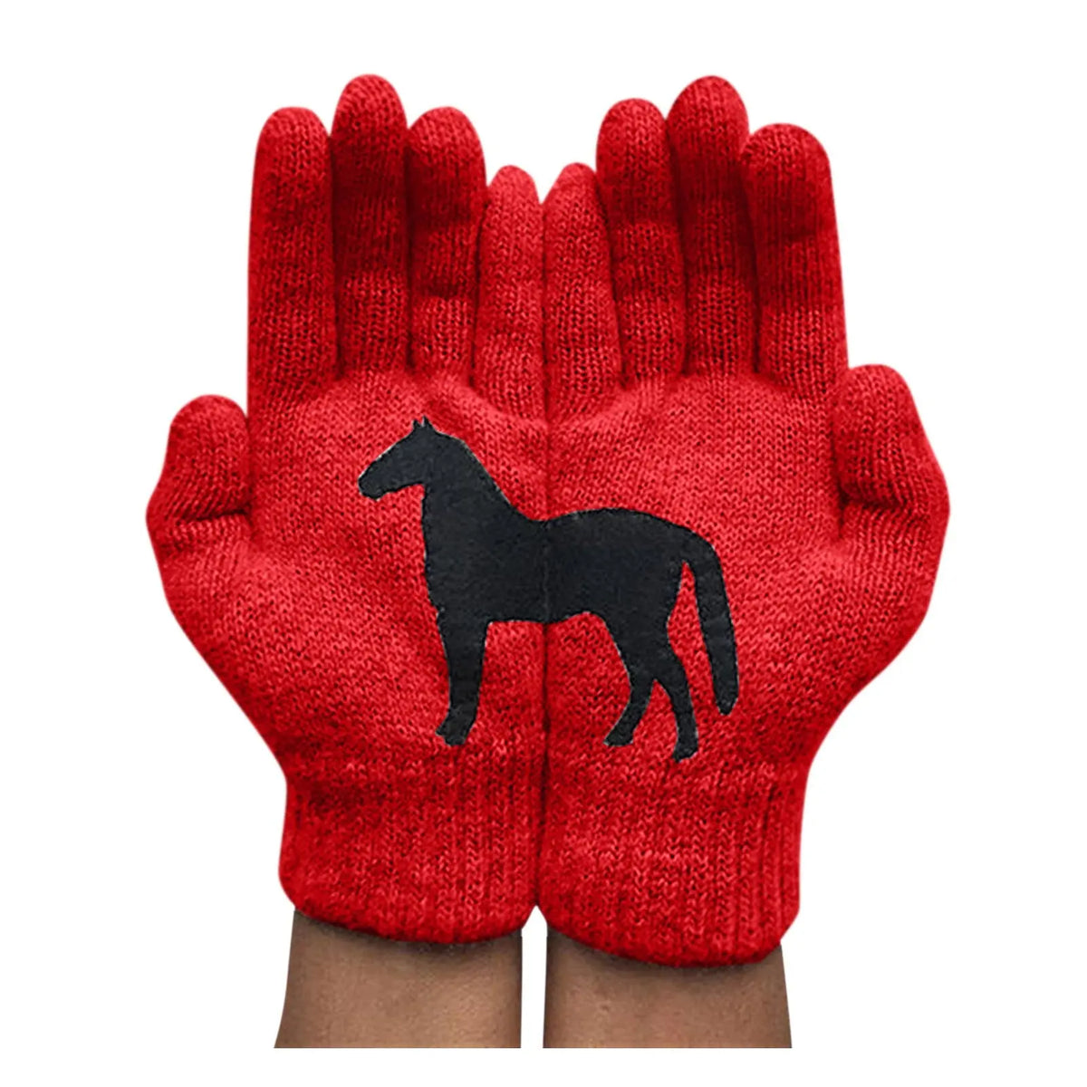 Dark horse print personality fun woolen gloves hercurva
