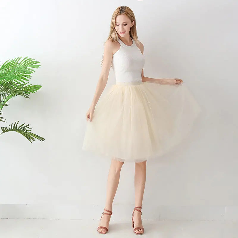 Women's solid color gauze skirt hercurva