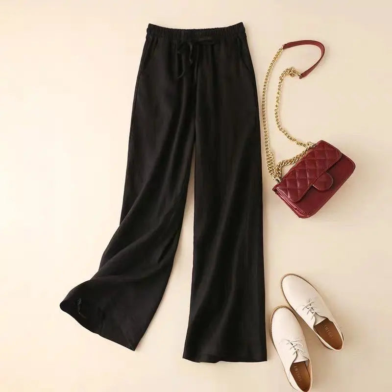 Literature And Art Cotton And Linen Large Casual Wide Leg Pants Women hercurva