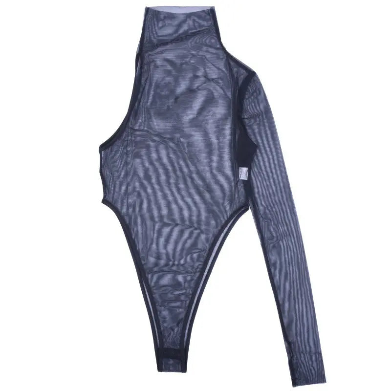 High neck mesh breathable bodysuit hercurva