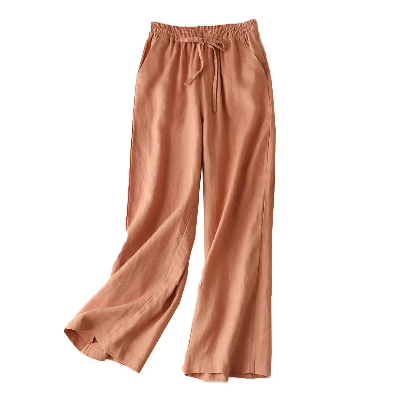 Literature And Art Cotton And Linen Large Casual Wide Leg Pants Women hercurva