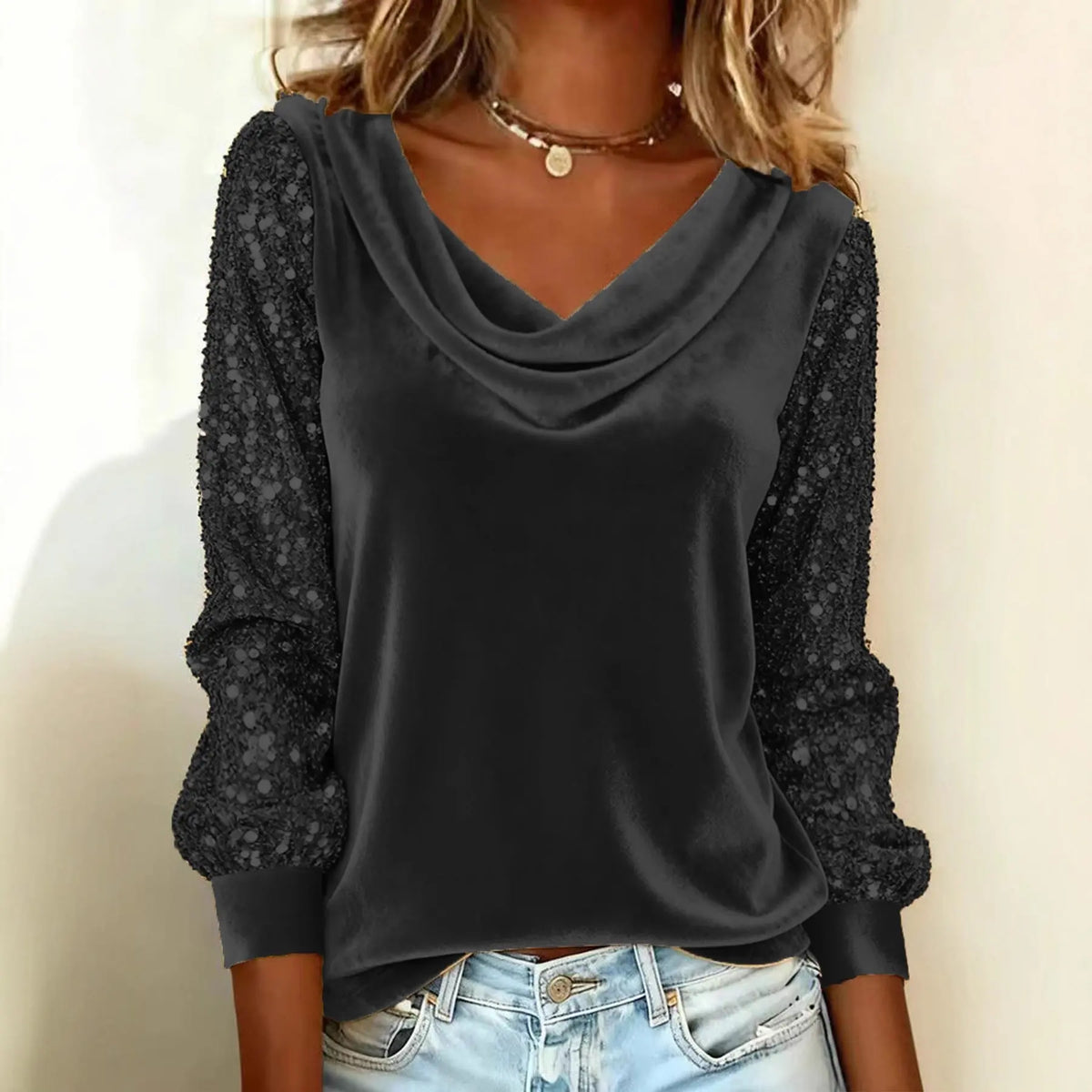 Elegant Velvet Long Sleeve Shirts For Women Autumn Winter Solid Color Loose Women Blouses Fashion Pullover Tops Party Clothes hercurva