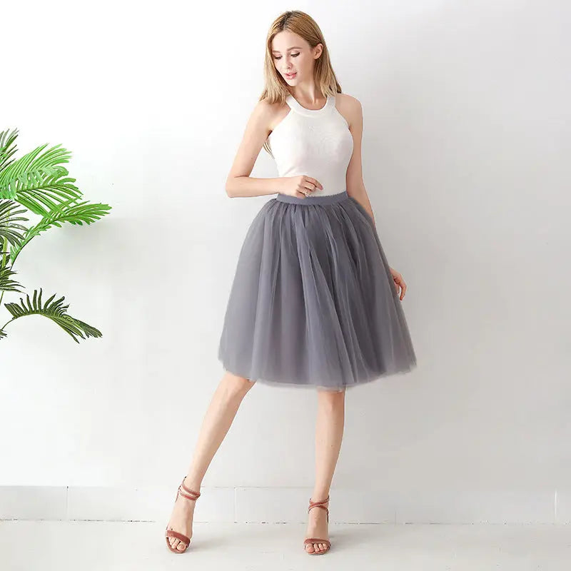 Women's solid color gauze skirt hercurva