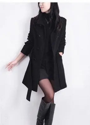 Ladies mid-length woolen coat hercurva
