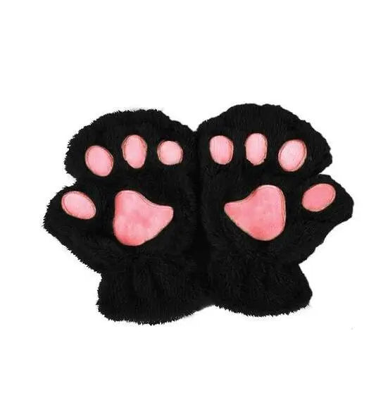 Winter Lovely Half Cover Paw Bear Cat Claw Gloves Short Finger hercurva