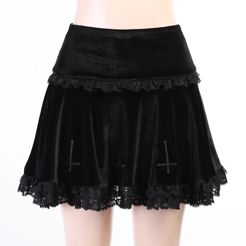 Lace Suede Skirt hercurva