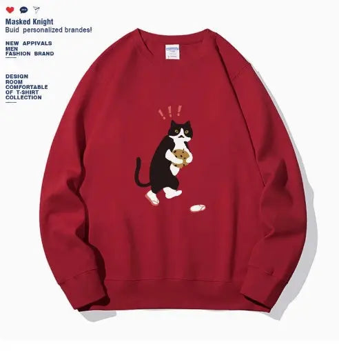Women's Fashionable Solid Color Printed Long Sleeved Sweatshirt hercurva