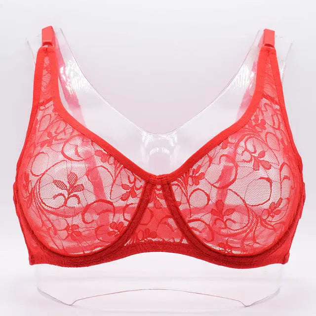 Plus Size Lace Bras For Women Underwired BH Hollow Out hercurva