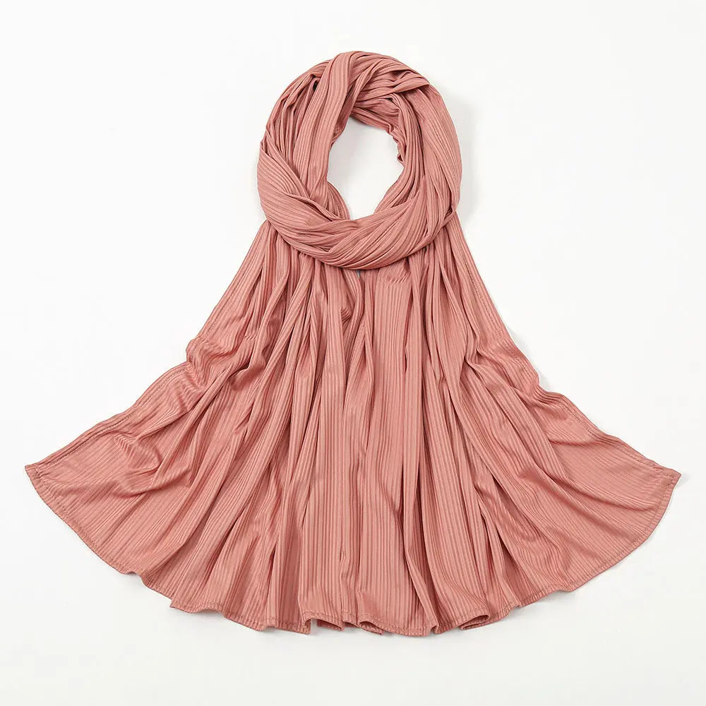 Women's Knitted Thread Cotton Striped Solid Color Scarf hercurva