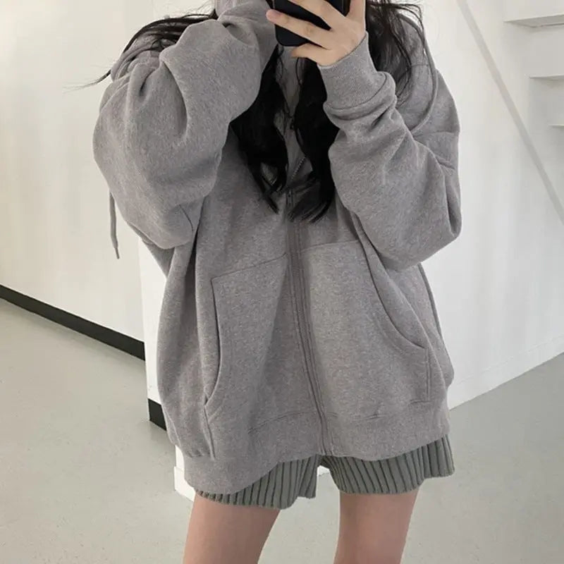 Loose Cardigan Jacket Thickened Plus Fleece hercurva