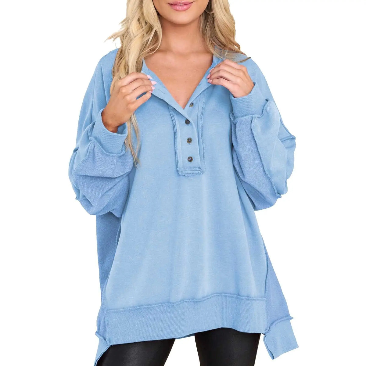 New Women's Round Neck Solid Color Top hercurva