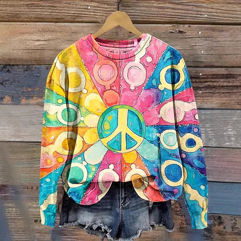 Women's Printed Drop-shoulder Sweater hercurva