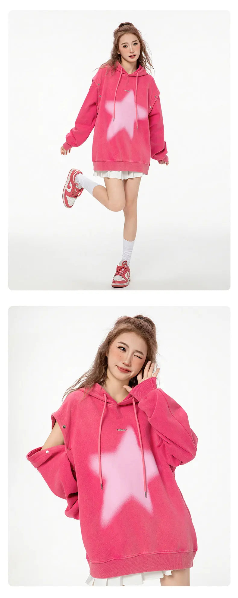 American-style XINGX Printed Distressed Detachable Sweater Autumn Couple Loose Top hercurva