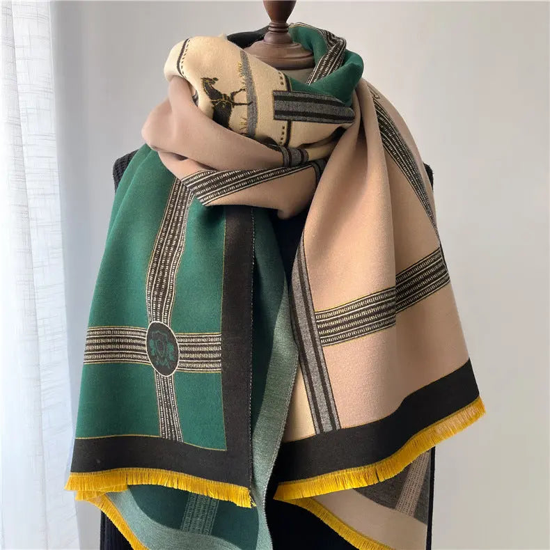 Women's Stitching Thickening Shawl Fashion hercurva