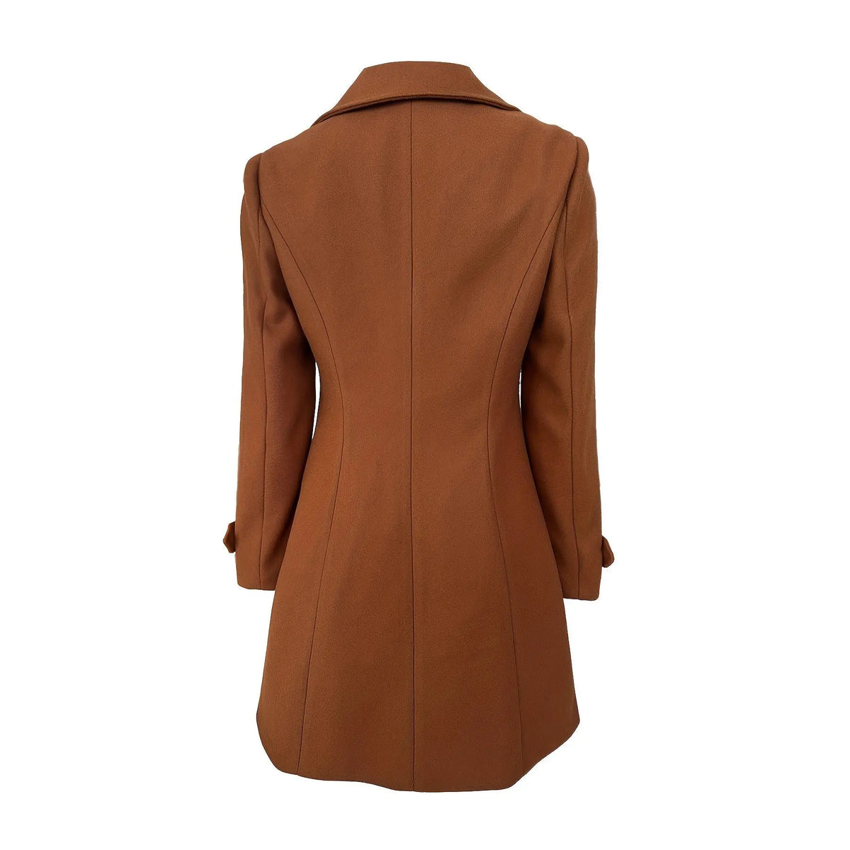 European And American Elegant Women's Solid Color Double Breasted Woolen Coat hercurva