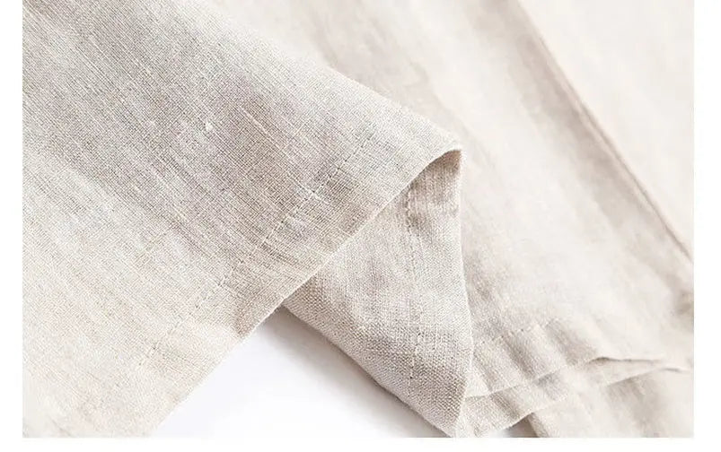 Pure Linen Korean Wide Leg Pants Women Loose Rope hercurva