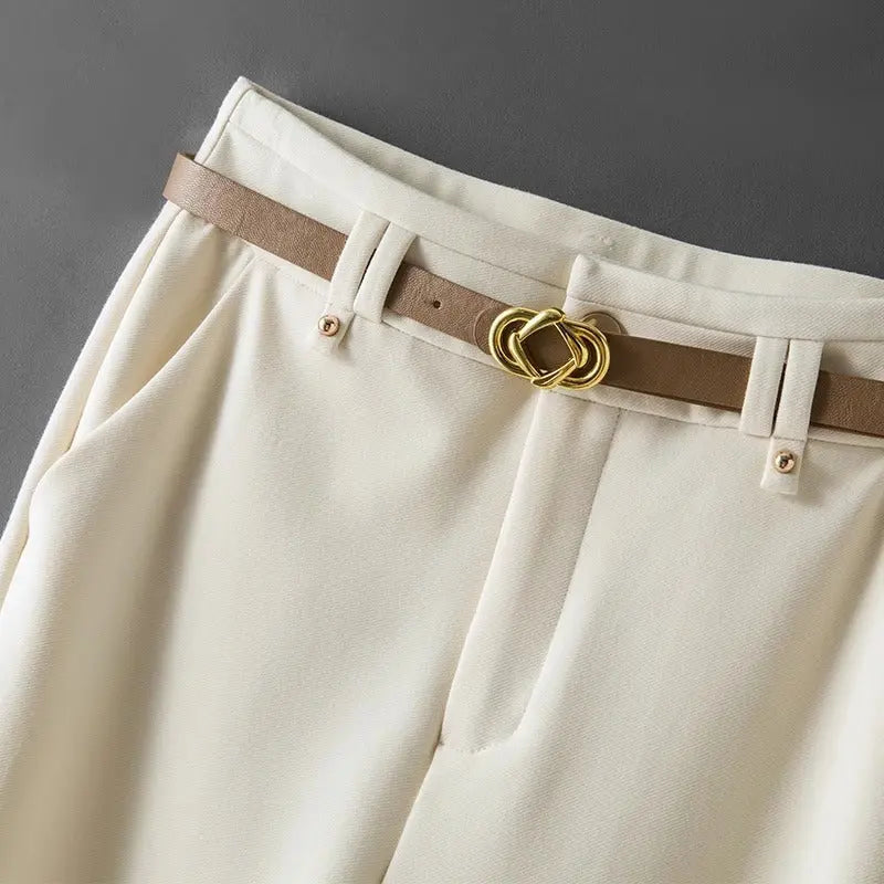 Narrow Wide-leg Pants Women's Autumn New Straight Loose Casual Suit Pants hercurva