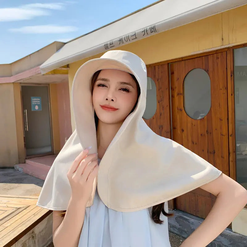 Integrated Neck And Shawl Sunscreen Hat hercurva