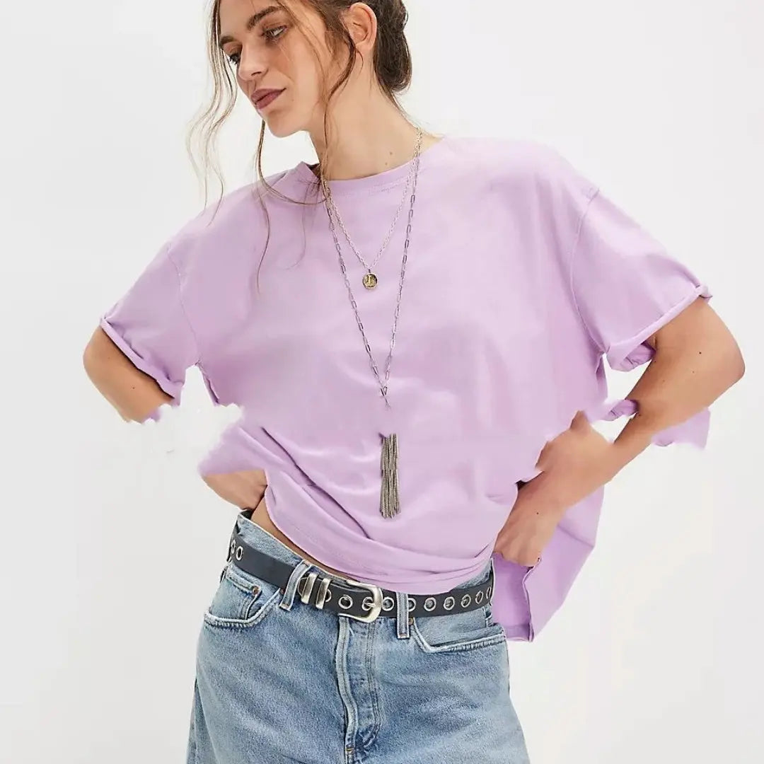 Street Hollow Butterfly Hot Girly Style Ins Loose Short Round Neck T-shirt hercurva