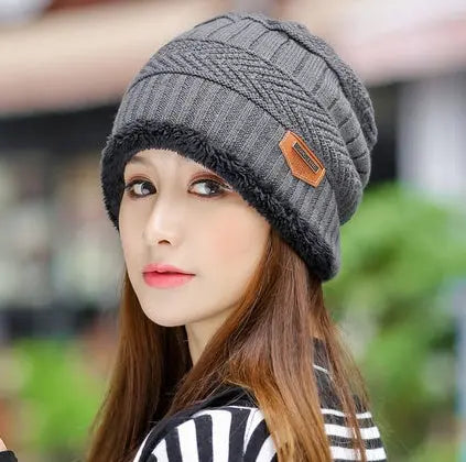 Knit Hat Female Winter ThickeningCap Warm Earmuffscap Head Outdoor Cycling Korean Version Of The Tide Collar Wool Hat hercurva