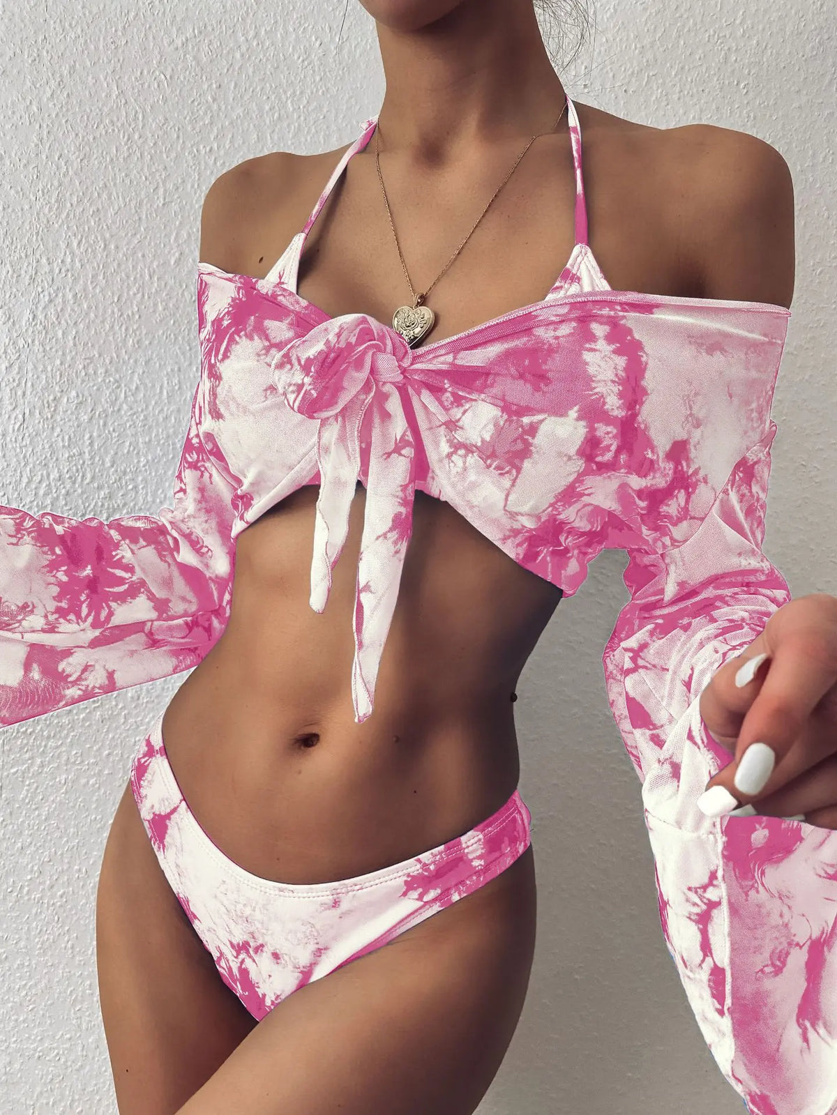 Rendering split long sleeve swimwear hercurva