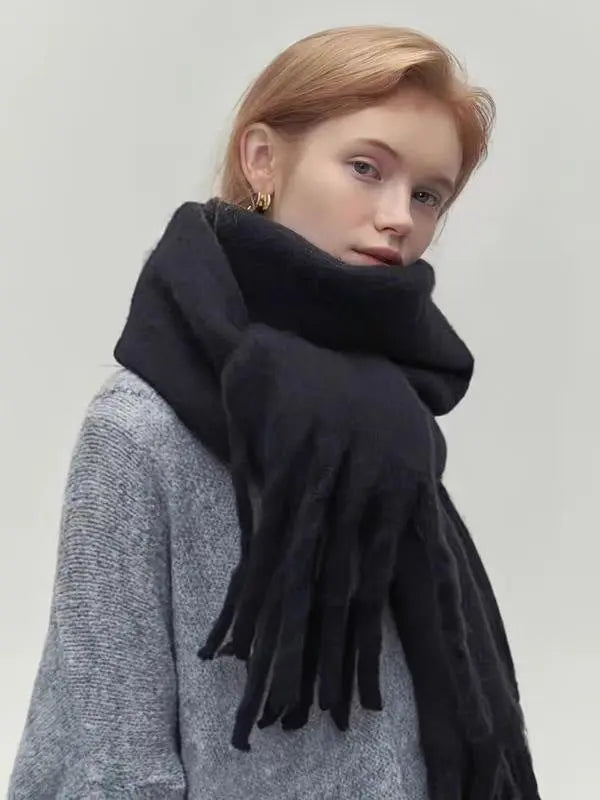 Women's Wool-like Autumn And Winter Solid Color Comfortable Scarf High Quality hercurva