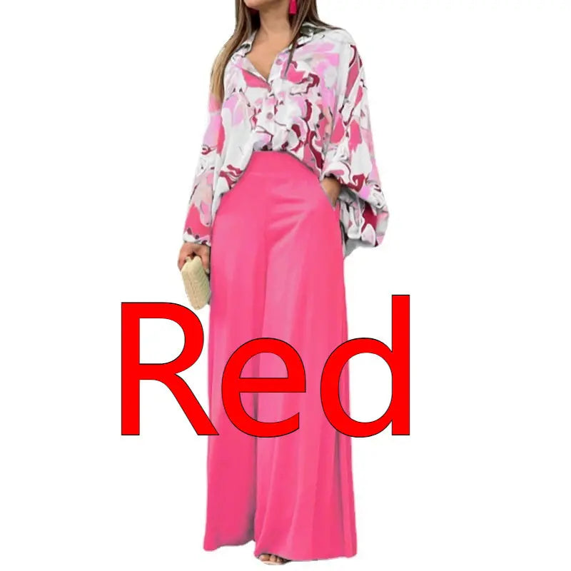 Fashionable Printed Wide-leg Pants hercurva