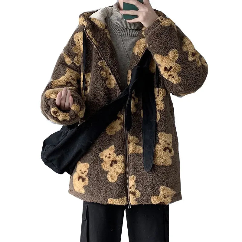 Cotton Coat Full Print Bear Sweater hercurva