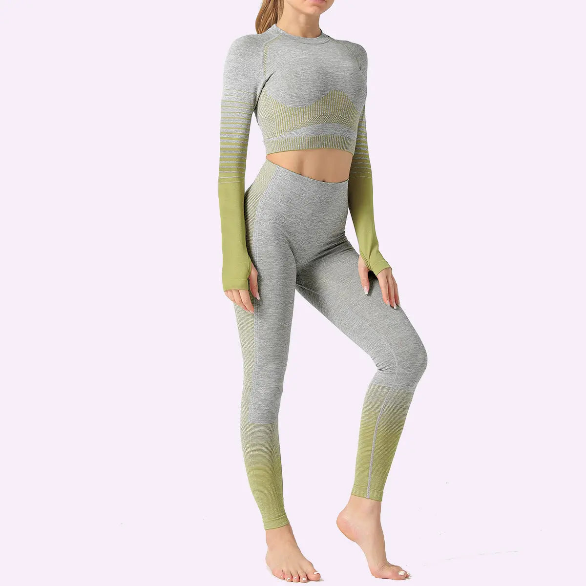 LANTECH Women Yoga Sets Gym Fitness Athletic 2 Pcs Sports Suits Set Pants Leggings Sportswear Leggings Seamless Sports Shirts hercurva