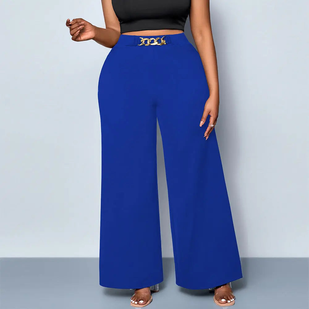 Summer Plus Size Metal Buckle Trousers For Women hercurva