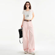 Cherry Blossom Wide Leg Draping Mop Jeans hercurva
