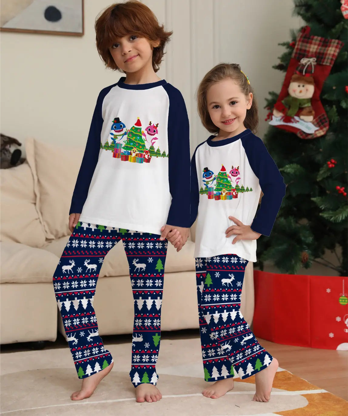 Family Matching Christmas Pajamas Set Xmas Long Sleeve Sleepwear Nightwear For Couples Kids Baby hercurva