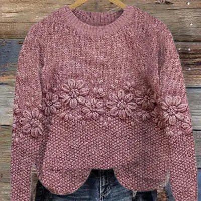 Printed European And American Style Plus Size Sweater hercurva
