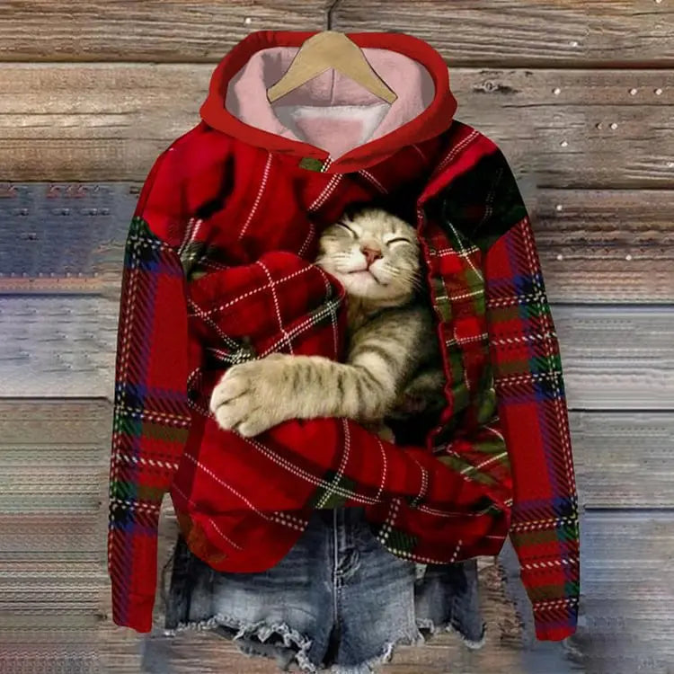 3D Digital-printed Sweatshirt For Women Loose-fitting Casual Pullover hercurva