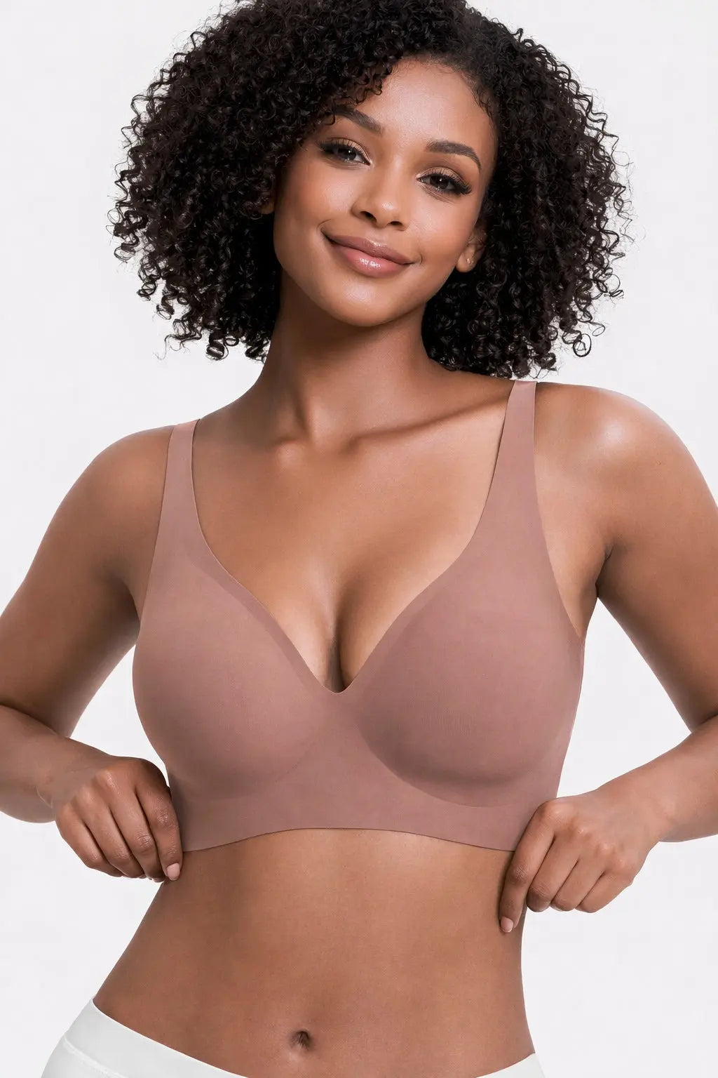 Jelly Wireless Womens Comfortable Wireless Bras Push Up Bralettes Seamless Tshirts Bras Deep V Everyday Bras hercurva