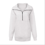 Solid Color Stand-up Collar Long-sleeved Zipper Jacket Hoodie hercurva