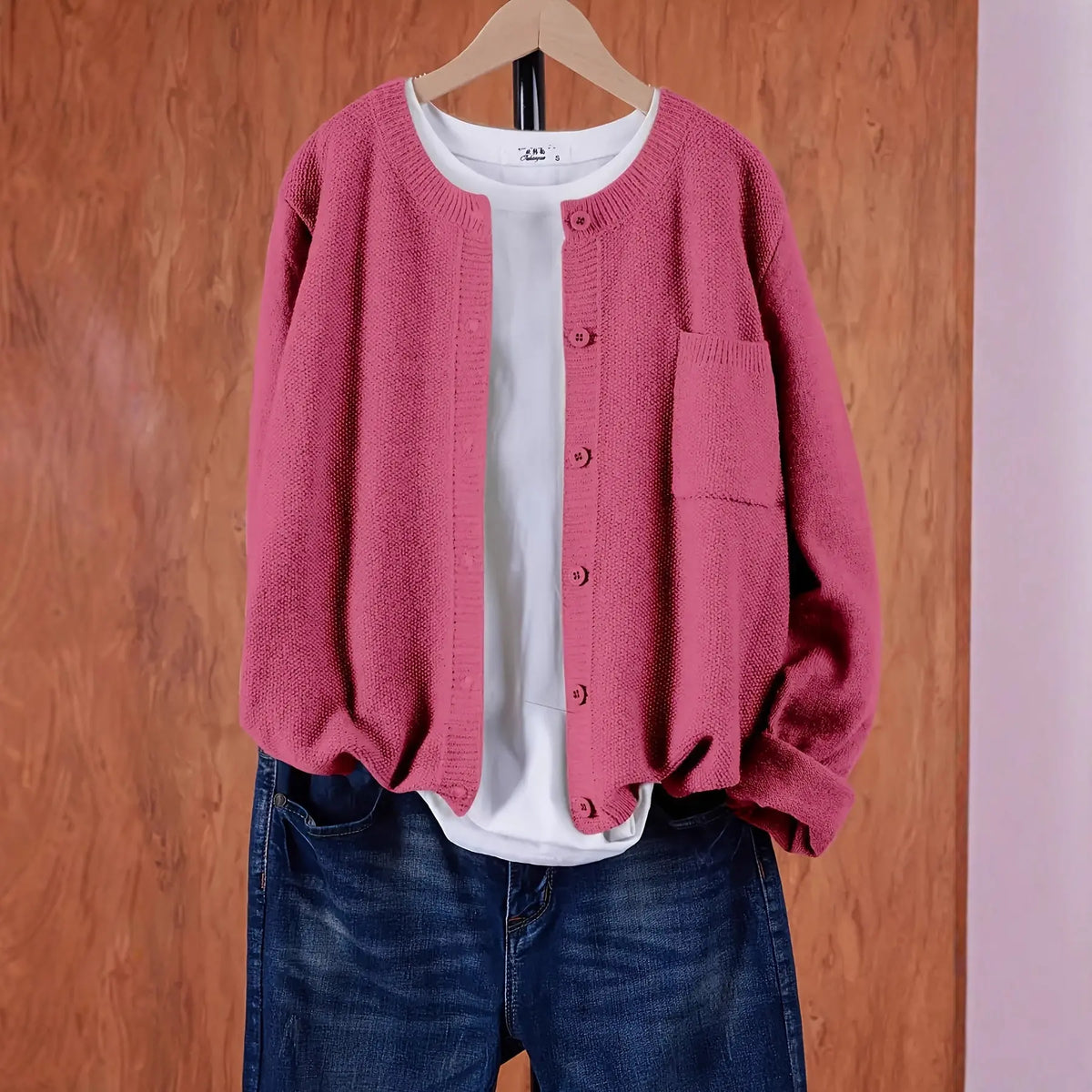 Pure Color Warm Keeping Knitted Cardigan For Women hercurva