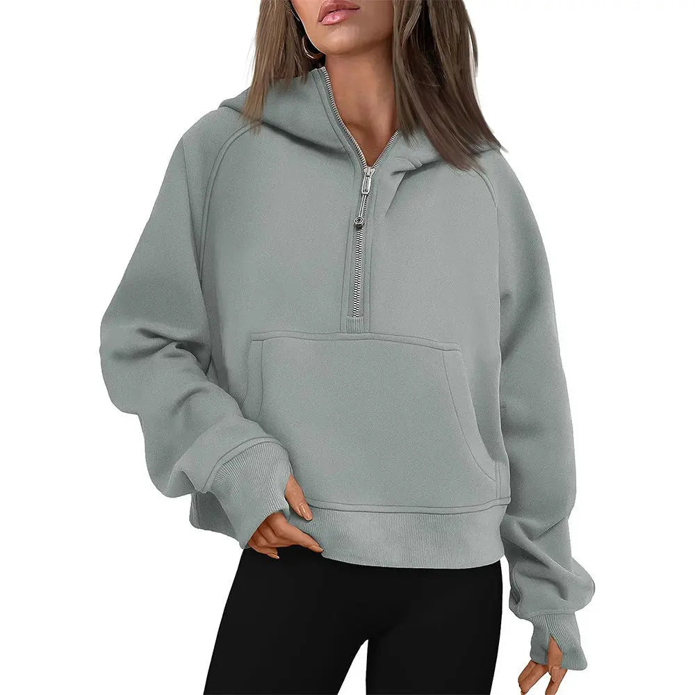 Fall Winter Hooded Zipper Thickening Sweater hercurva