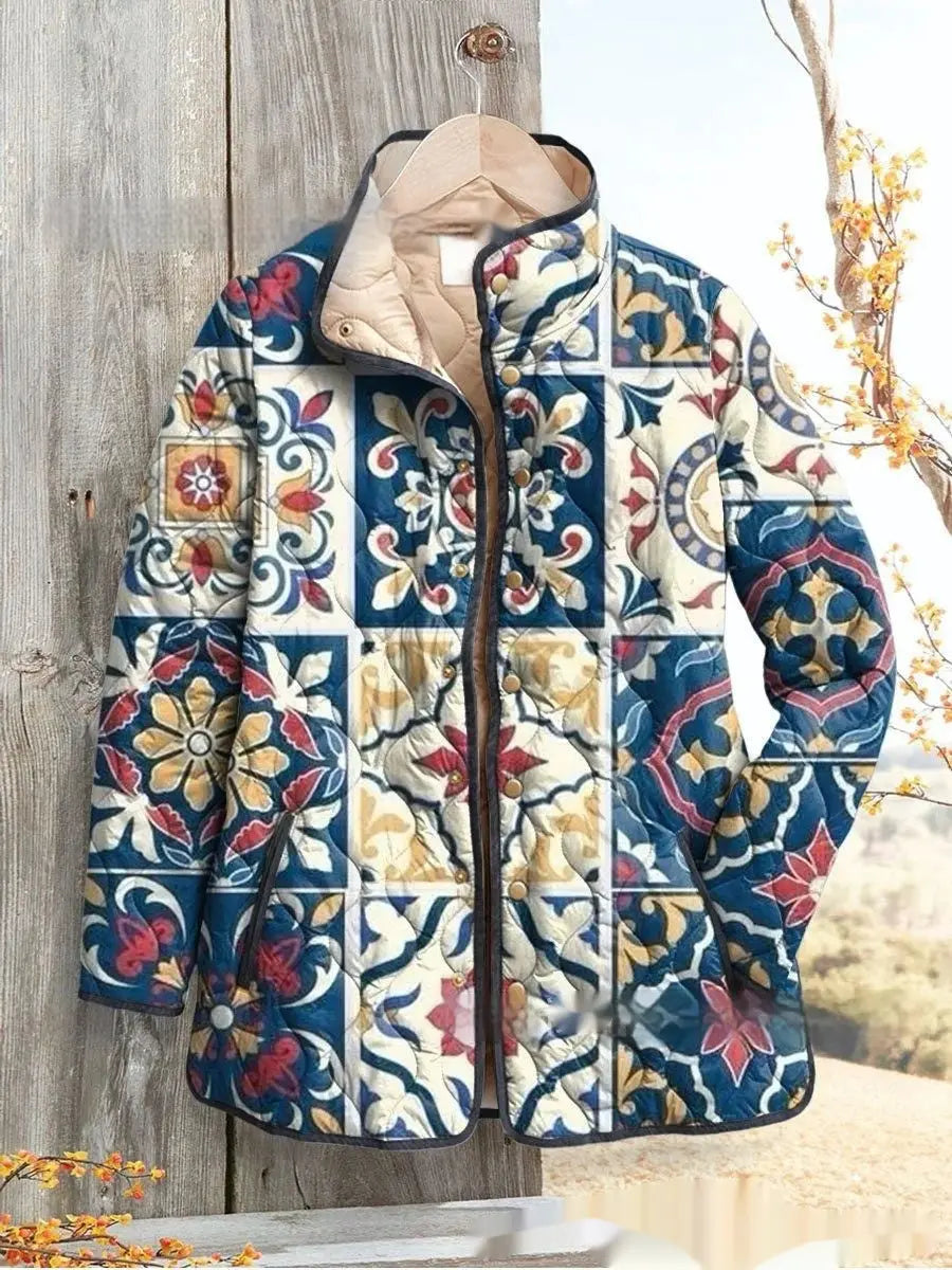 Autumn And Winter Button Pocket Cotton-padded Coat hercurva