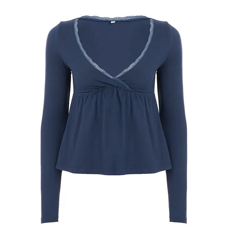 Pure Hot Girl Lace V-neck T-shirt hercurva