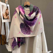 Printed Artificial Cashmere Scarf Women's Thick Windproof Shawl hercurva
