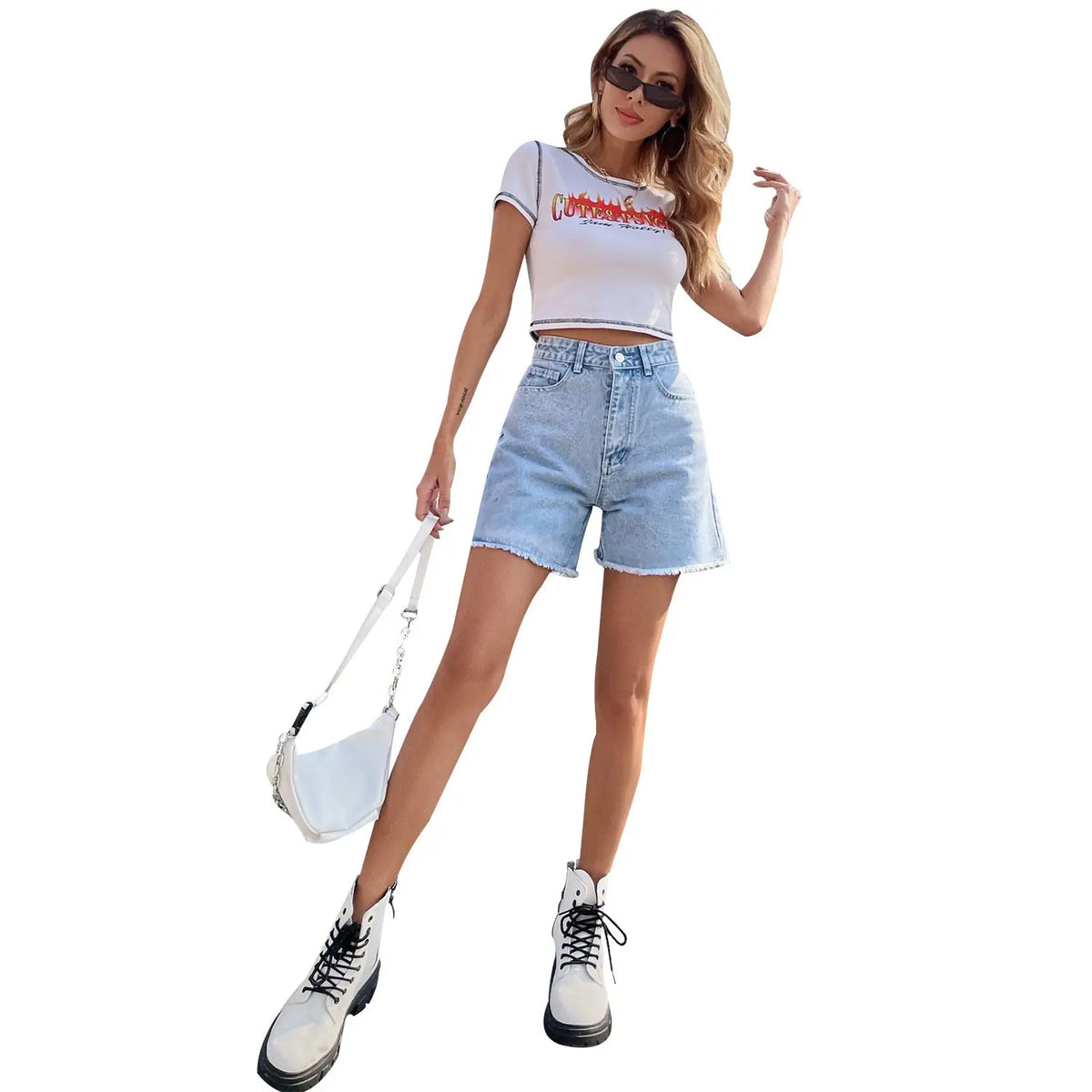 High Waist Loose Casual Women's Denim Shorts hercurva