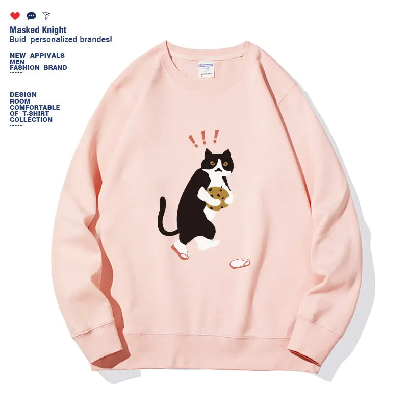 Women's Fashionable Solid Color Printed Long Sleeved Sweatshirt hercurva